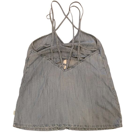 RVCA Chambray Strappy Top - Size Small - Lyocell - Picture 2 of 4